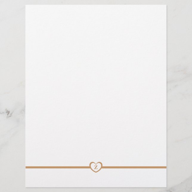 Elegant brevpapper med monogram - Guld (Framsida)