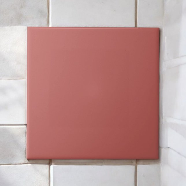 Elegant Brick Red Monochrome Minimalist Earth Tone Kakelplatta (Skapare uppladdad)