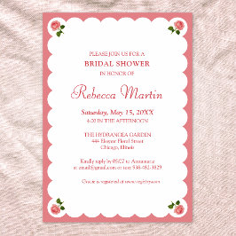 Elegant Bridal Shower Dusty Rose Vintage Pink Inbjudningar