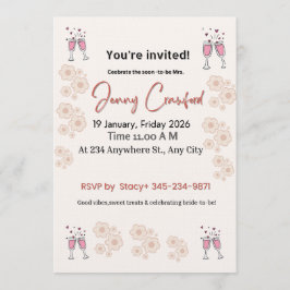 Elegant Bridal Shower Invitation | Printable & Cus Inbjudningar