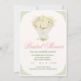 Elegant Bridal Shower Invitation with Japanese  Spara Datumet