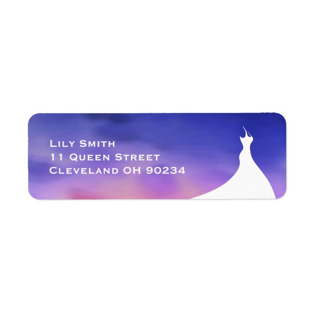 Elegant Bridal Shower lila vattenfärgsetikett Returadress Etikett (Framsidan)