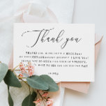 Elegant Bridal Shower Note | Minimalist Script Tack Kort<br><div class="desc">Say thank you in style with this elegant bridal shower thank you card featuring modern black calligraphy and a timeless minimalist design. A perfect way for the bride to be to show her appreciation for gifts, love, and support. Personalize with your own heartfelt message to share gratitude with bridesmaids, friends,...</div>