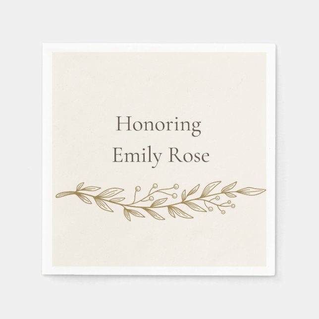 Elegant Bridal Shower Party Napkins Pappersservett (Framsidan)