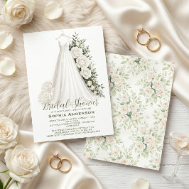 Elegant Bridal Shower with Wedding Dress  Inbjudningar