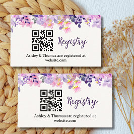 Elegant Bridal shower with wildflowers Purple Tilläggskort