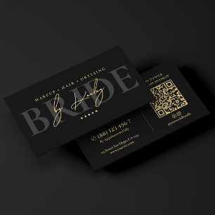 Elegant Bridal Stylist Studio Svart Signatur Visitkort