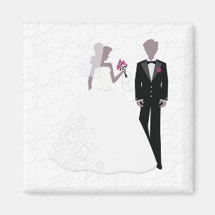 Elegant Bride and Groom Magnet