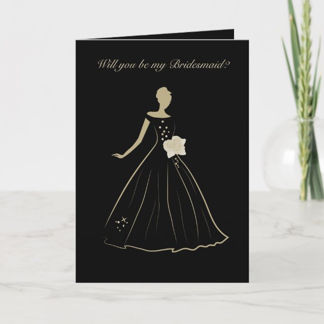elegant Bride Bridesmaid Foleting Card Kort (Framsida)