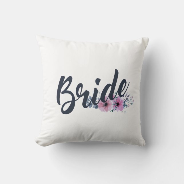 Elegant Bride Bröllop calligrafi| Dekorativ kudde (Framsida)