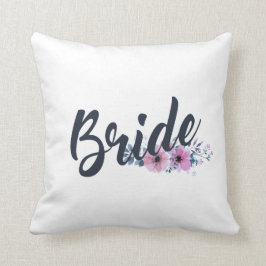 Elegant Bride Bröllop calligrafi| Dekorativ kudde