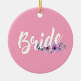Elegant Bride Bröllop Calligraphy Ceramic Ornament