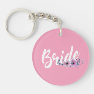 Elegant Bride Bröllop Calligraphy Nyckelkedja