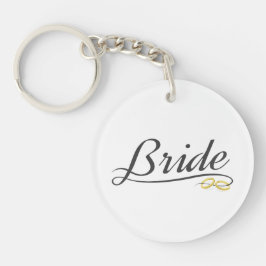 Elegant Bride Bröllop Calligraphy | Nyckelkedja