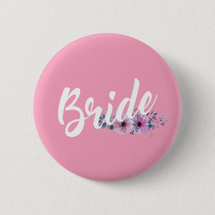 Elegant Bride Bröllop Calligraphy PIN-knapp Knapp