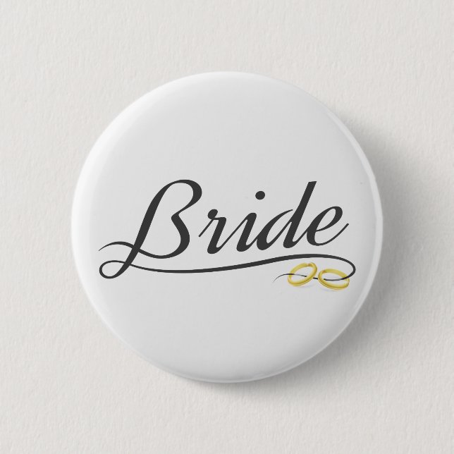 Elegant Bride Bröllop Calligraphy | PIN-knapp Knapp (Framsida)