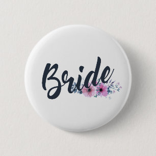 Elegant Bride Bröllop Calligraphy   PIN-knapp Knapp