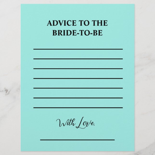 Elegant Bride & Co. Bridal Shower Teal Reklamblad (Framsidan)