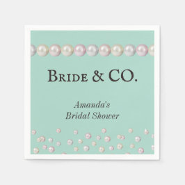 Elegant Bride & Co Teal Blue Pearl Möhippa Pappersservett