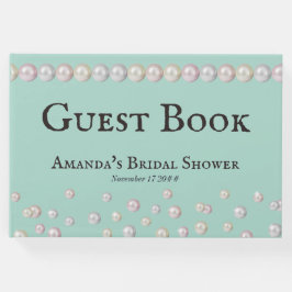 Elegant Bride & Co Tealblå Pärl Bröllopsfest Gästböcker