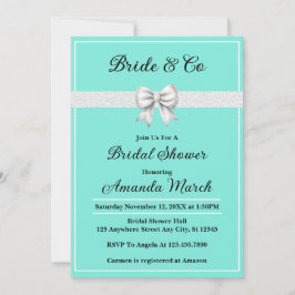 Elegant Bride & Co White Glitter Möhippa Inbjudningar