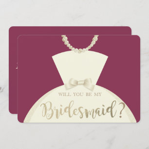 Elegant, Bride Dress Bridesmaid Card Inbjudningar