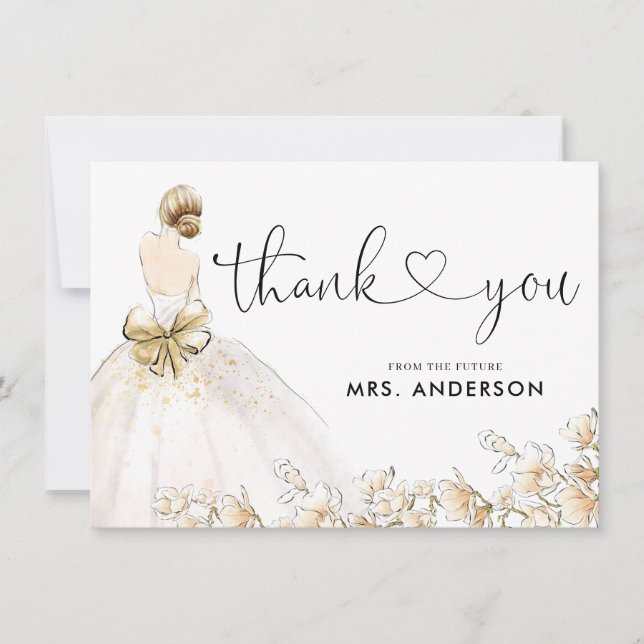 Elegant Bride Gown Dress Guld Blommigt Möhippa (Framsida)