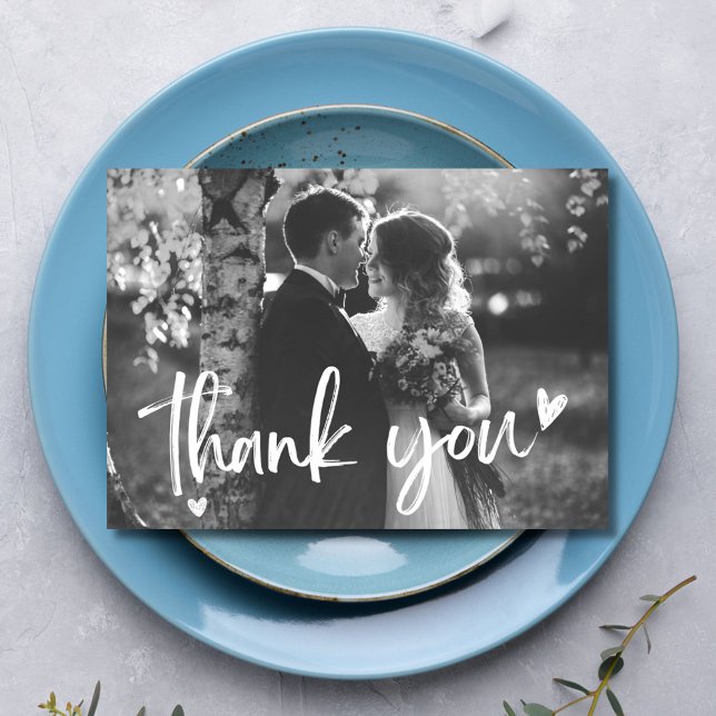 Elegant Bride Groom Bröllop Tack (Elegant Bride Groom Wedding Thank You Card)