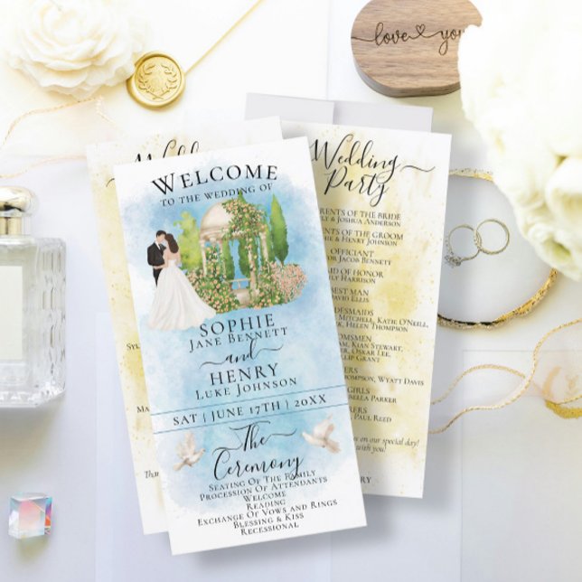 Elegant Bride &Groom Gazebo Luxury Bröllopsprogram (Skapare uppladdad)