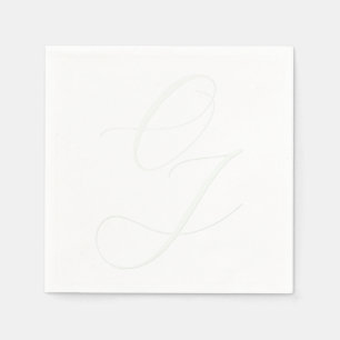 Elegant Bride Groom Initialer Embossed, effekt Pappersservett