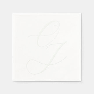 Elegant Bride Groom Initialer Embossed, effekt Pappersservett