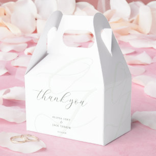 Elegant Bride Groom Initialer Faux Embossed Presentaskar