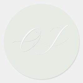 Elegant Bride Groom Initialer Faux förkroppsligad Runt Klistermärke