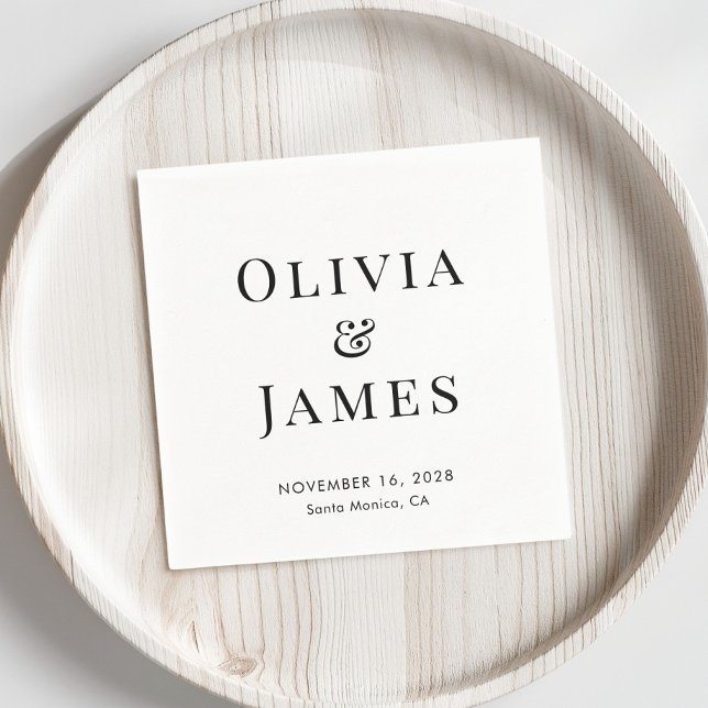 Elegant Bride Groom Monogram Bröllop Pappersservett (Skapare uppladdad)