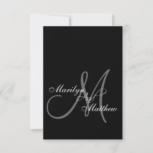 Elegant Bride Groom Monogram OSA kort (Framsida)