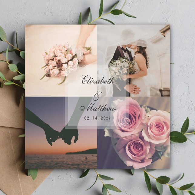 Elegant Bride & Groom Photo Collage Wedding Favor (Skapare uppladdad)