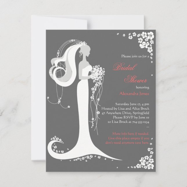 Elegant Bride Möhippa Party Inbjudningar (Framsida)