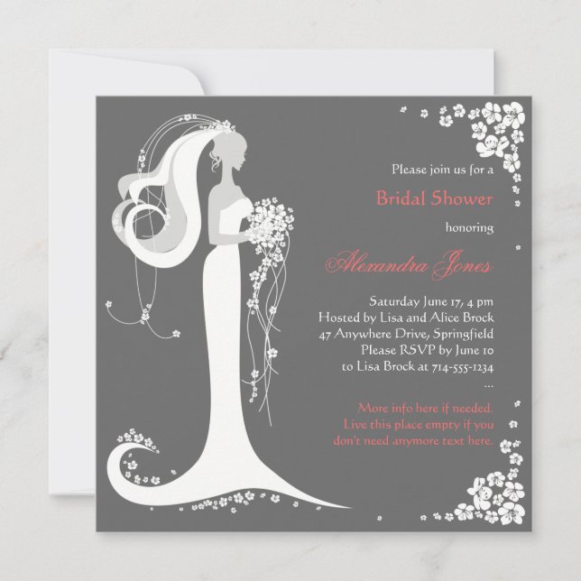 Elegant Bride Möhippa Party Inbjudningar (Framsida)