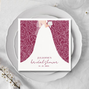 Elegant Bride on Cranberry Möhippa Pappersservett