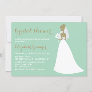 Elegant Bride Silhouette Inbjudningskort för möhip