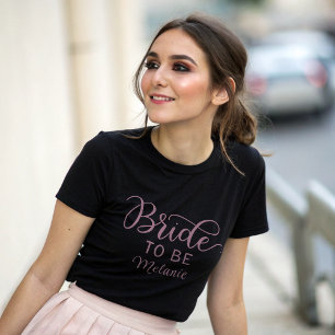 Elegant Bride to be Modern Script Personligt bröll T Shirt