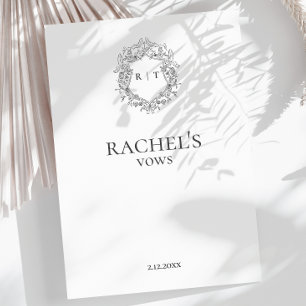 Elegant Brides Bröllop ger monogramvapensköld Tilläggskort