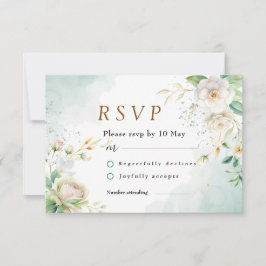 Elegant Brides vita Blommigt och Löv OSA Kort