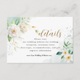 Elegant Brides vita Blommigt och Löv Tilläggskort