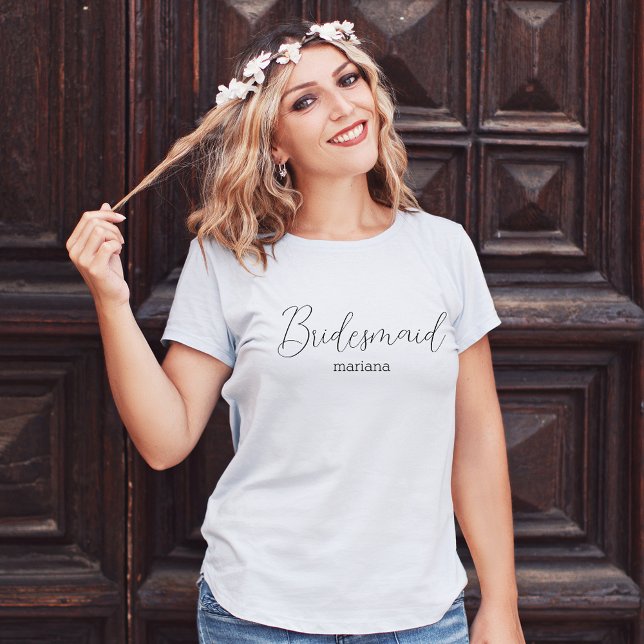 elegant bridesaid namn modern chic t shirt (Skapare uppladdad)