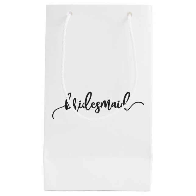 Elegant Bridesmaid Bröllop Calligraphy | Gift Bag (Framsidan)