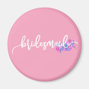 Elegant Bridesmaid Bröllop Calligraphy Magnet