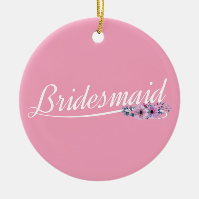 Elegant Bridesmaid Bröllop Calligraphy Ornament (Framsidan)