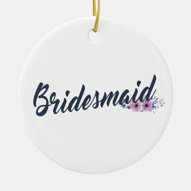 Elegant Bridesmaid Bröllop Calligraphy Ornament (Framsidan)