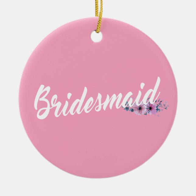 Elegant Bridesmaid Bröllop Calligraphy Ornament (Framsidan)